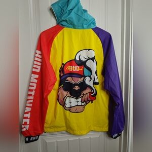 BMR Bud Motivated Rebels Large Windbreaker Jacket Full Zip Hoodie